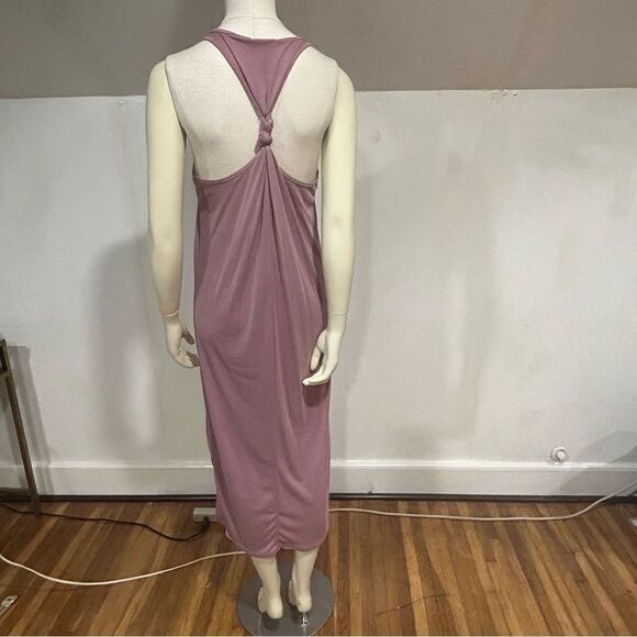 Revolve Mod Ref Deep V Neck Twist racer back Mauve Sundress Midi Dress - Picture 8 of 15